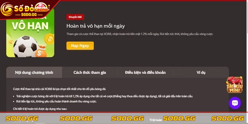 Hoàn Trả Cược Thể Thao - Nhận Lại Tiền Thua Dễ Dàng Đặt cược không gián đoạn trong nhiều phiên liên tiếp